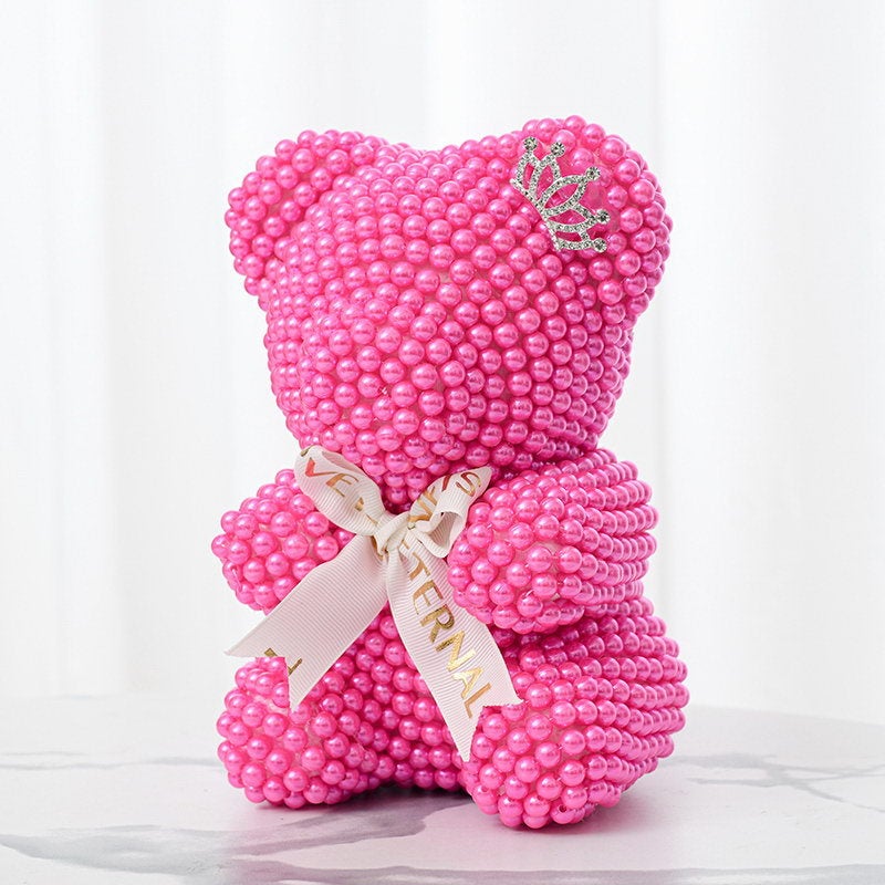 520 Mother'S Day Gift Valentine'S Day Gift Simulation Flower Pearl Bear Creative Birthday Eternal Flower Rose Bear - Image 4